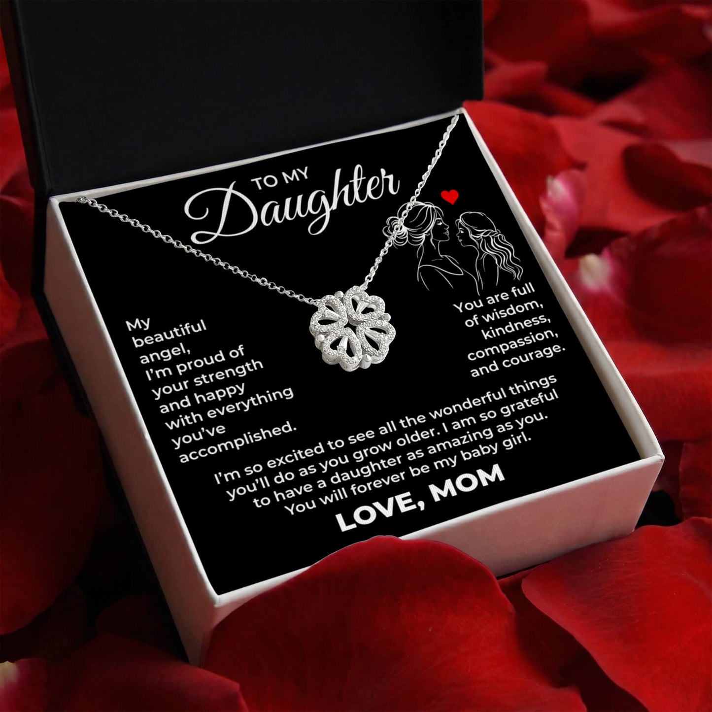 Magnetic Hearts Necklace - To My Daughter "My Beautiful Angel"