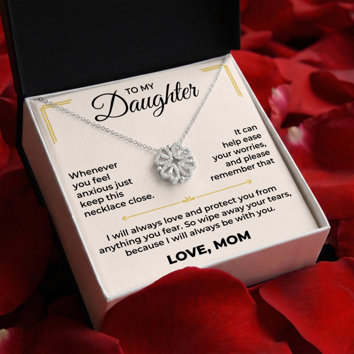 Magnetic Hearts Necklace - To My Beautiful Daughter "I Will Always Be With You"