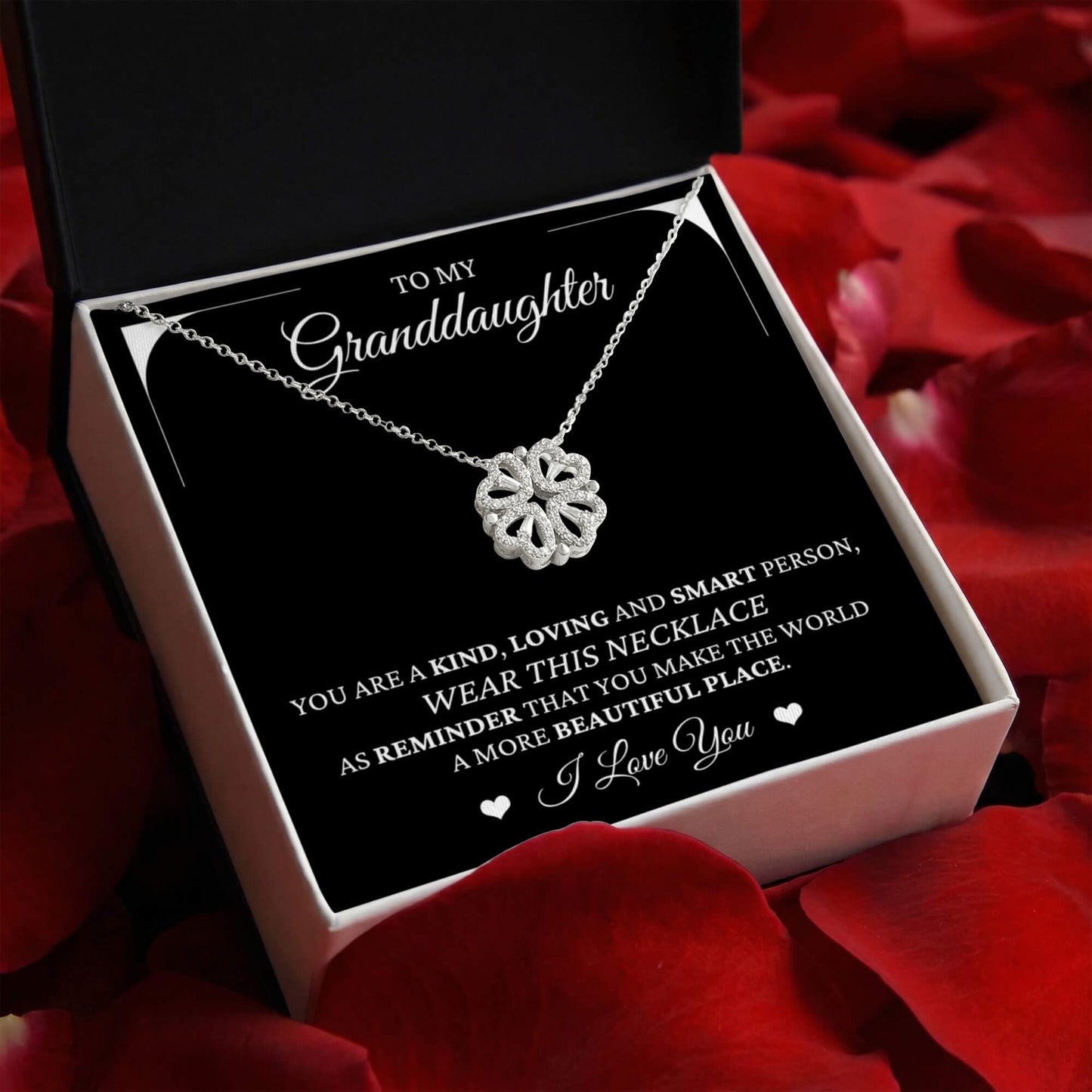 Four Heart Necklace - To My Granddaughter "I Love You"