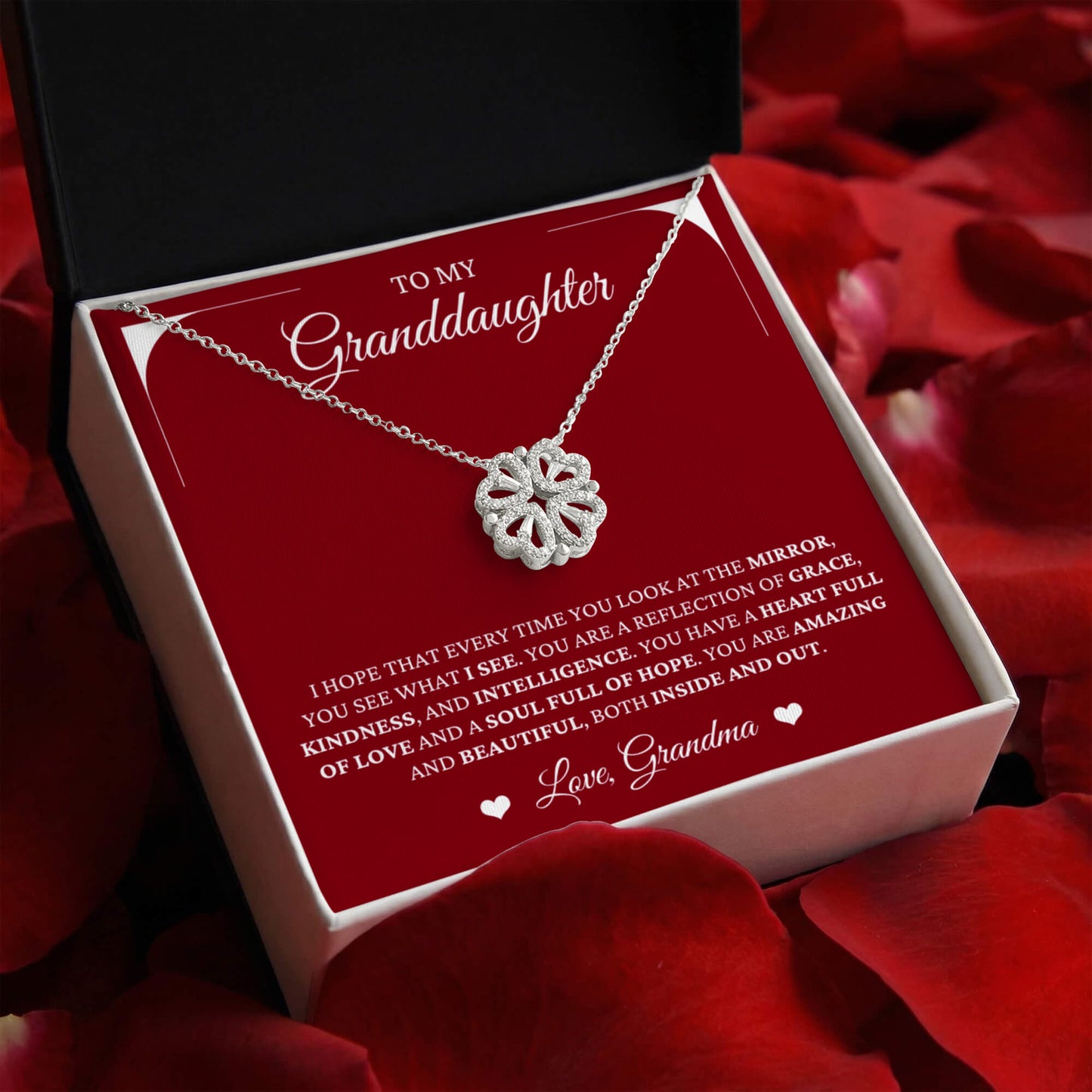 Four Heart Necklace - To My Granddaughter
