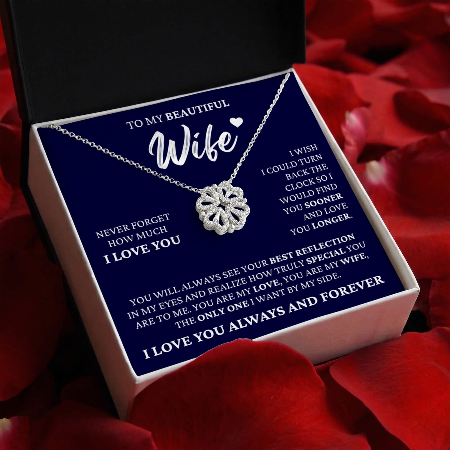 Four Heart Necklace - To My Beautiful Wife