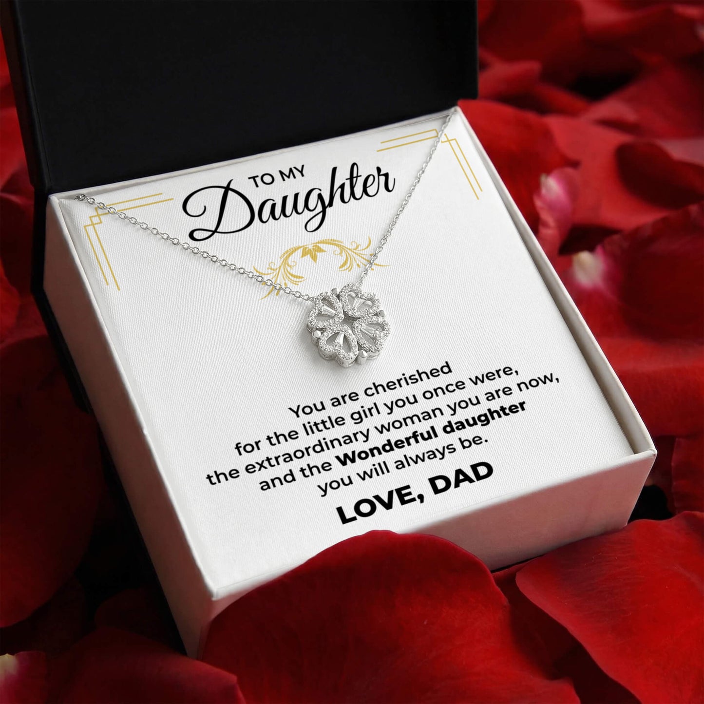 Magnetic Hearts Necklace - To My Daughter "Wonderful Daughter"