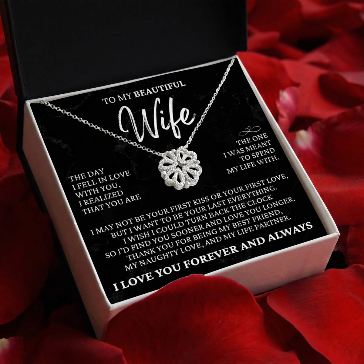 Four Hearts Necklace - To My Beautiful Wife "My Life Partner"