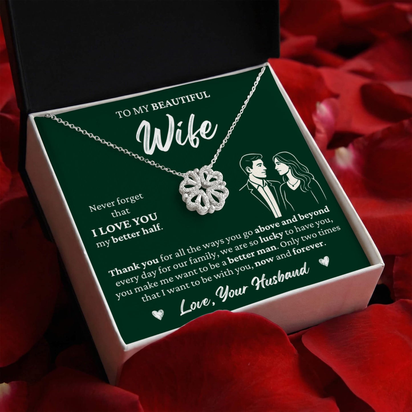 Four Heart Necklace - To My Beautiful Wife