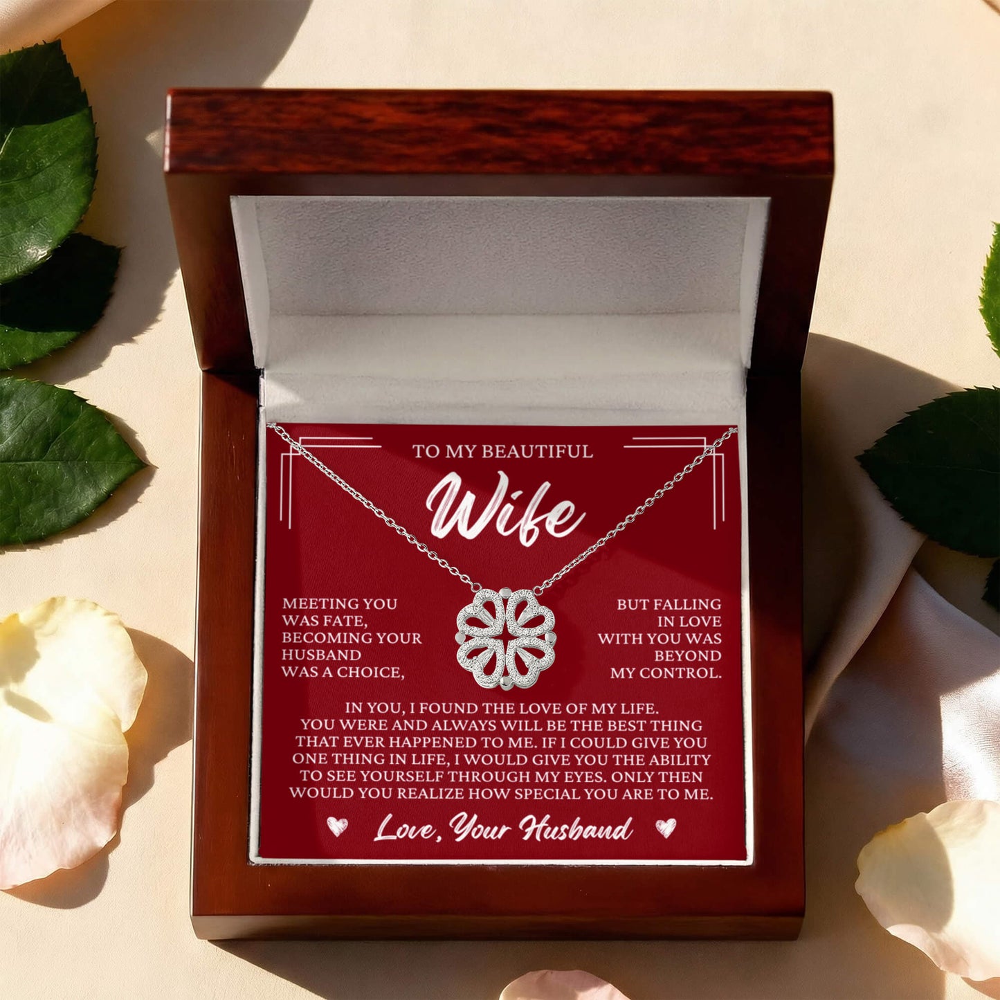 Four Heart Necklace - To My Beautiful Wife