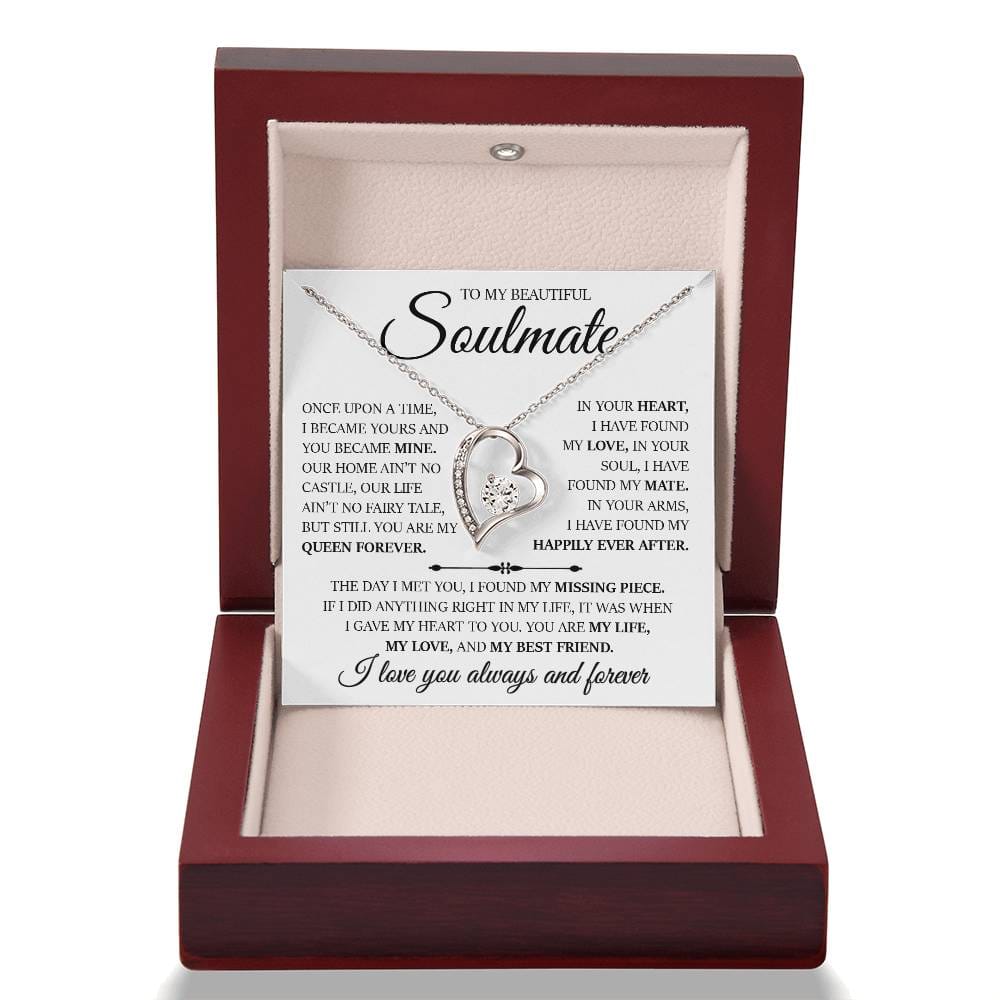 To My Beautiful Soulmate "In Your Arms I Have Found My Happily Ever After" Necklace