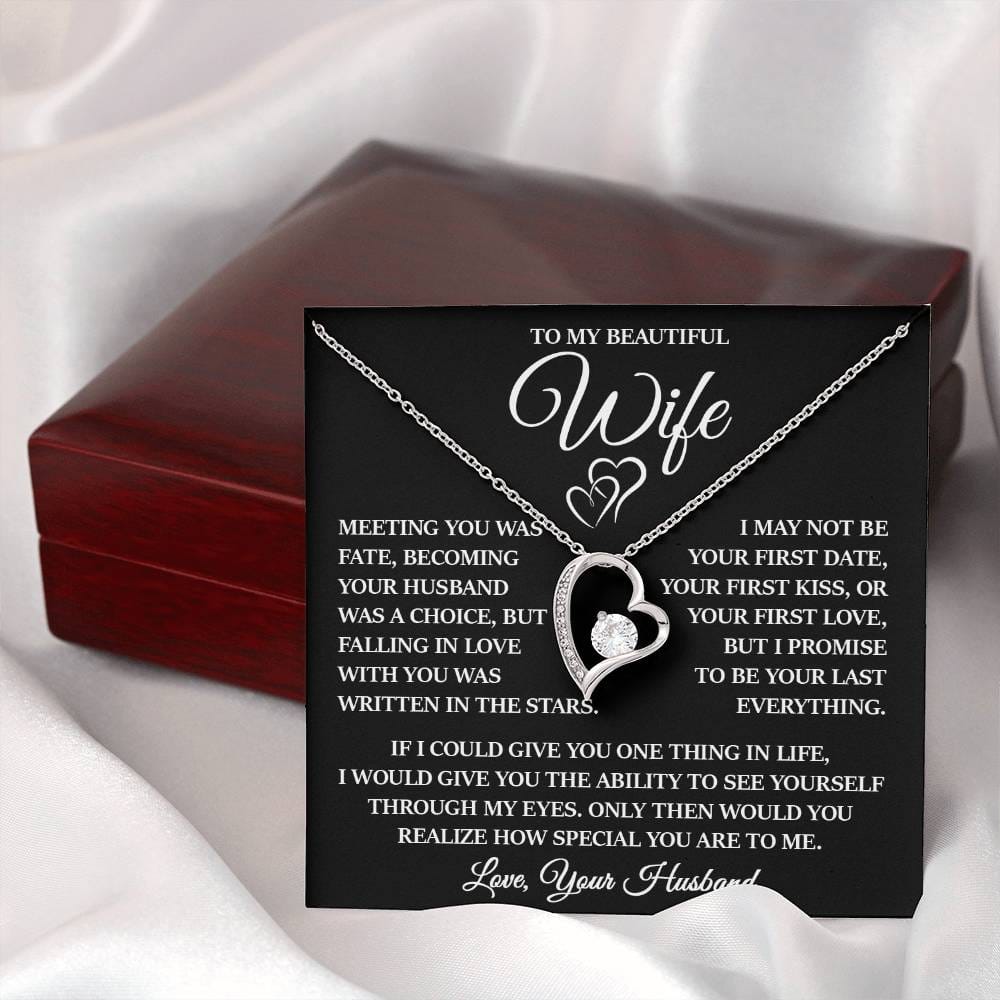 To My Beautiful Wife "Written In The Stars" Heart Necklace