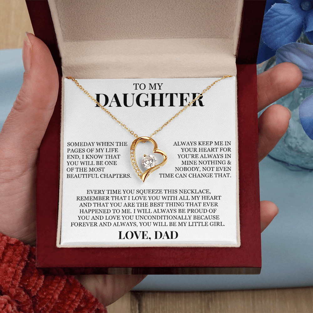 To My Daughter "I Love You With All My Heart" Forever Love Necklace