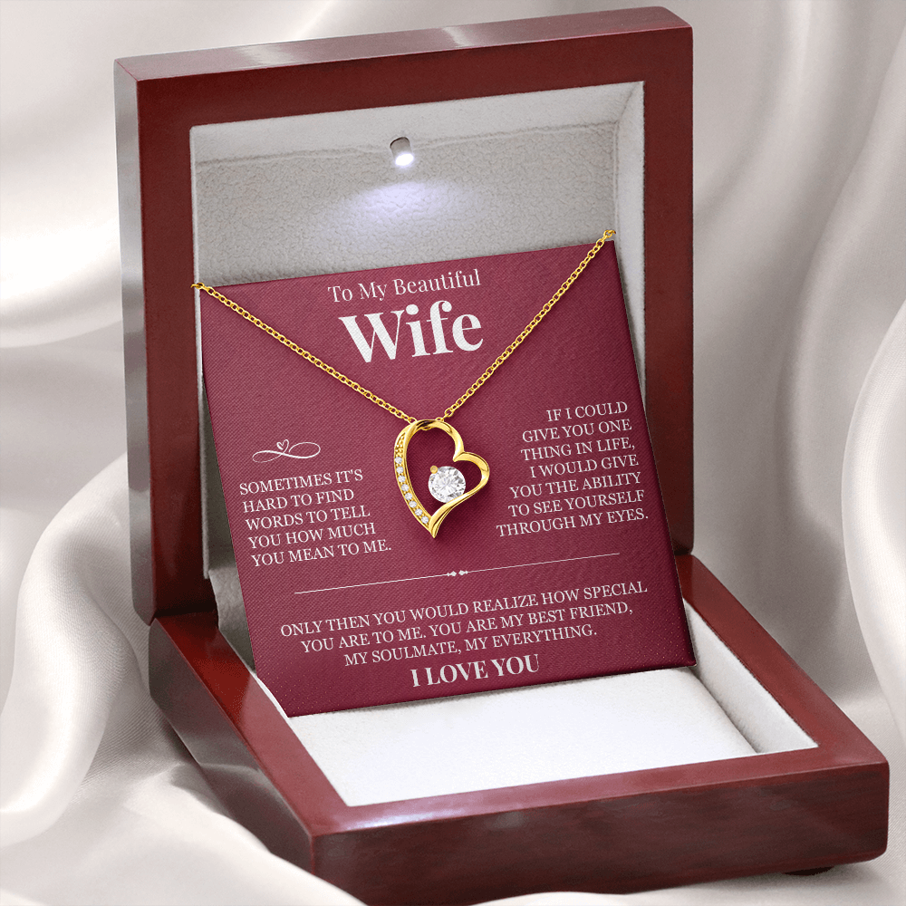 Forever Love Necklace - To My Beautiful Wife "You Are My Best Friend"