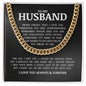 To My Husband "Never Forget That I Love You" Cuban Link Chain