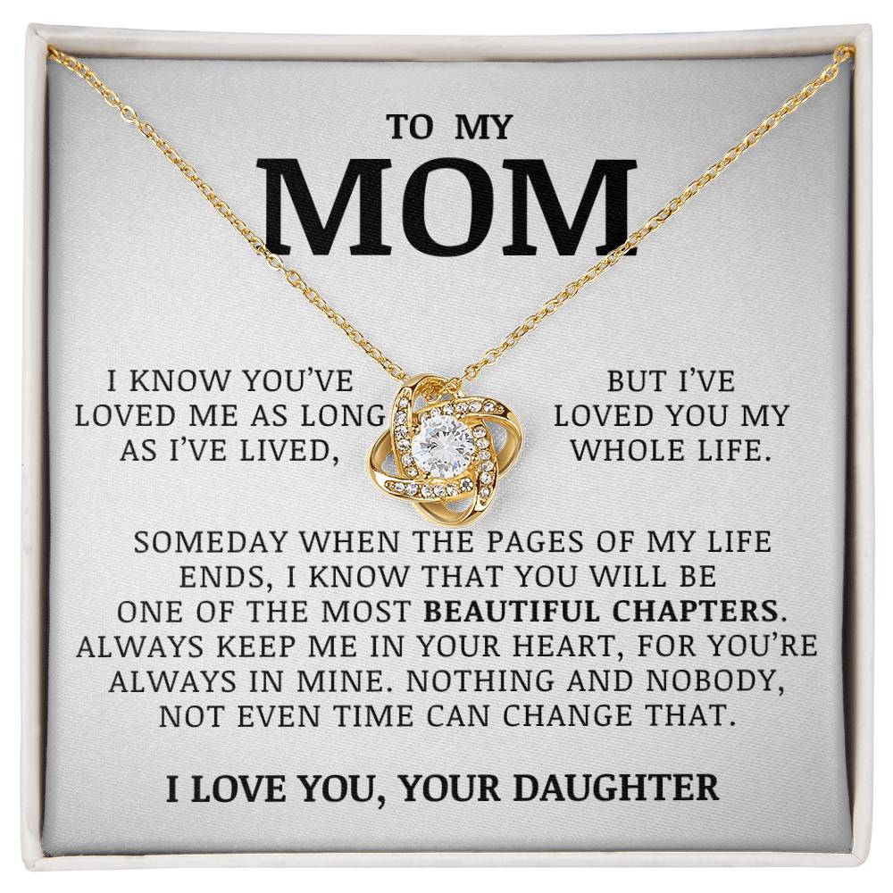 To My Mom "I've Loved You My Whole Life" Necklace