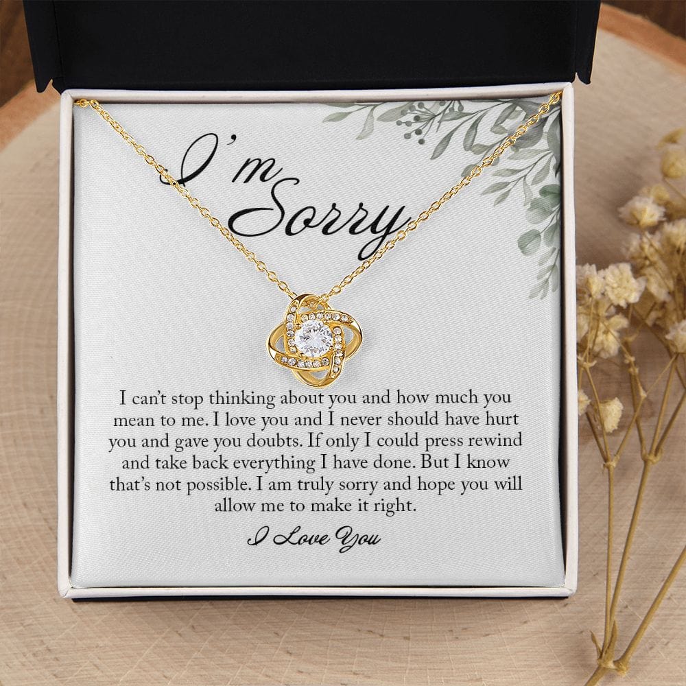 I'm Sorry Gift, Love Knot Necklace