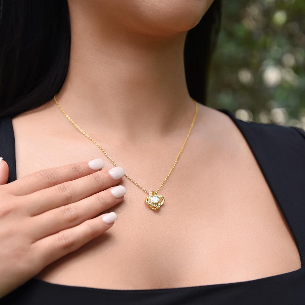 To My Boyfriend's Mom "I Fell In Love With Your Son" Love Knot Necklace