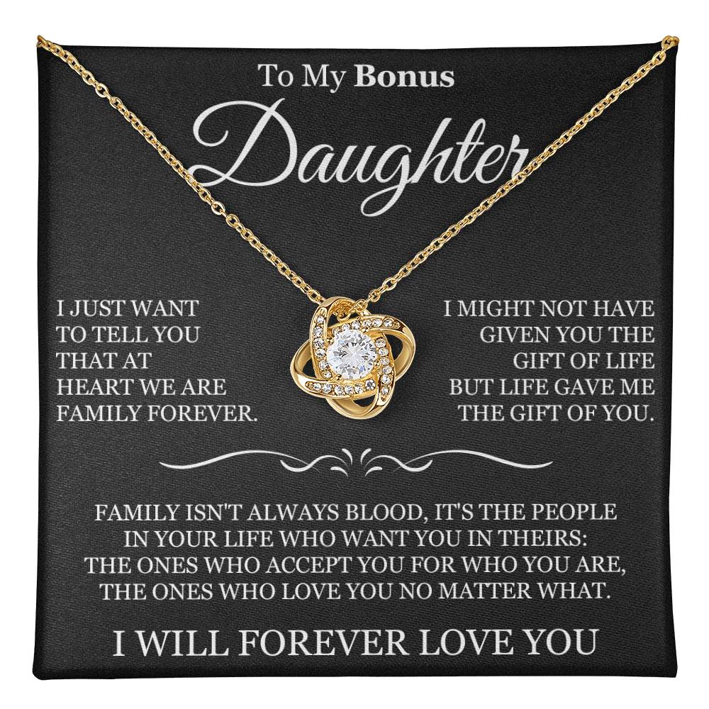 To My Bonus Daughter - Love Knot Necklace