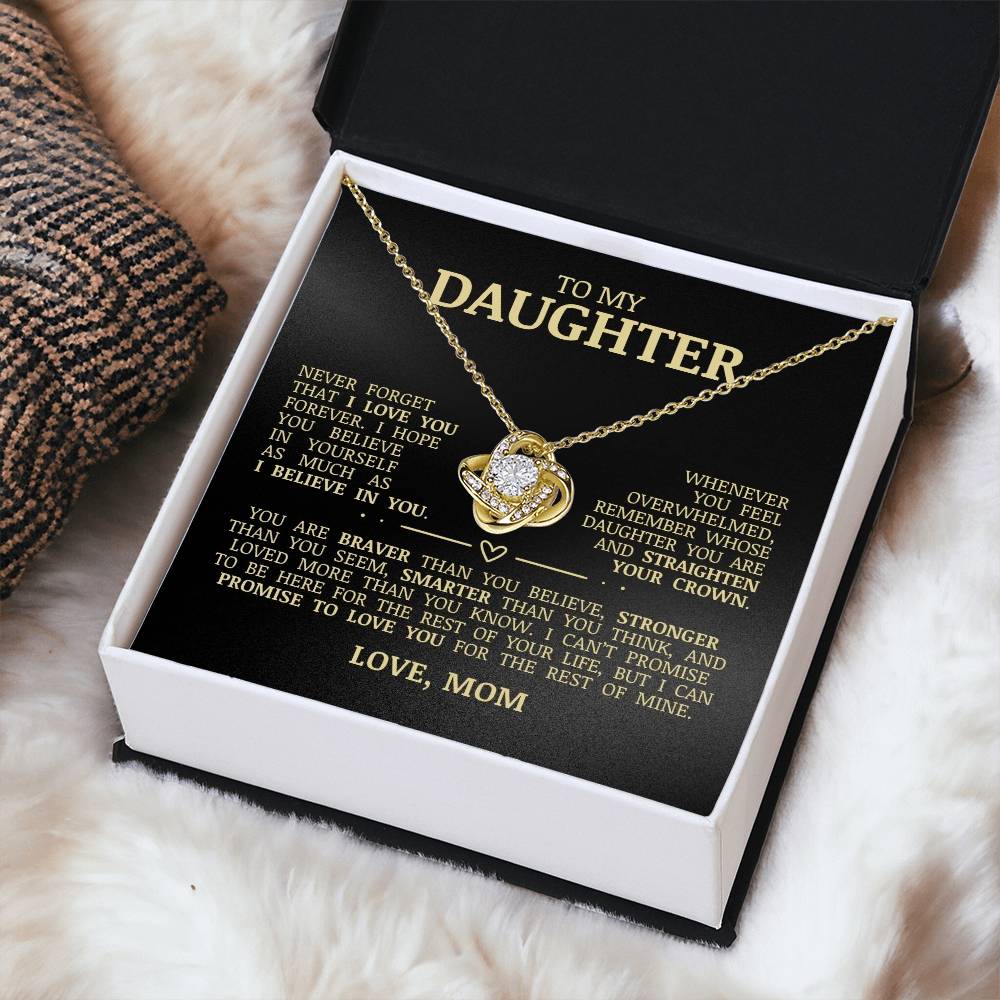 To My Daughter "I Love You Forever" Love Knot Necklace
