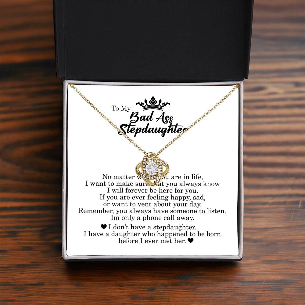 To My Bad Ass Stepdaughter, Love Knot Necklace