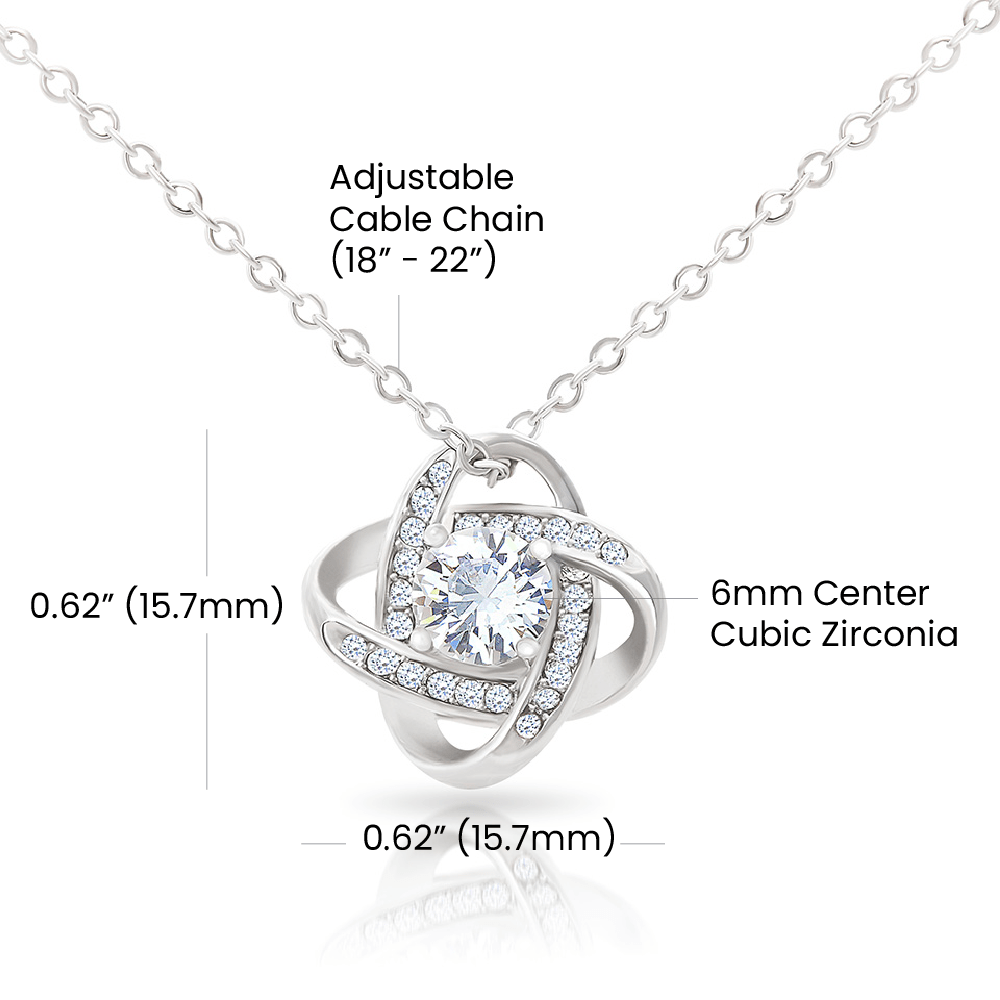 To My Beautiful Mom "You Are The World" Love Knot Necklace