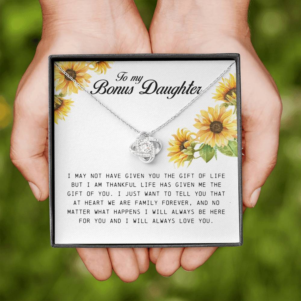 To My Bonus Daughter, Love Knot Necklace