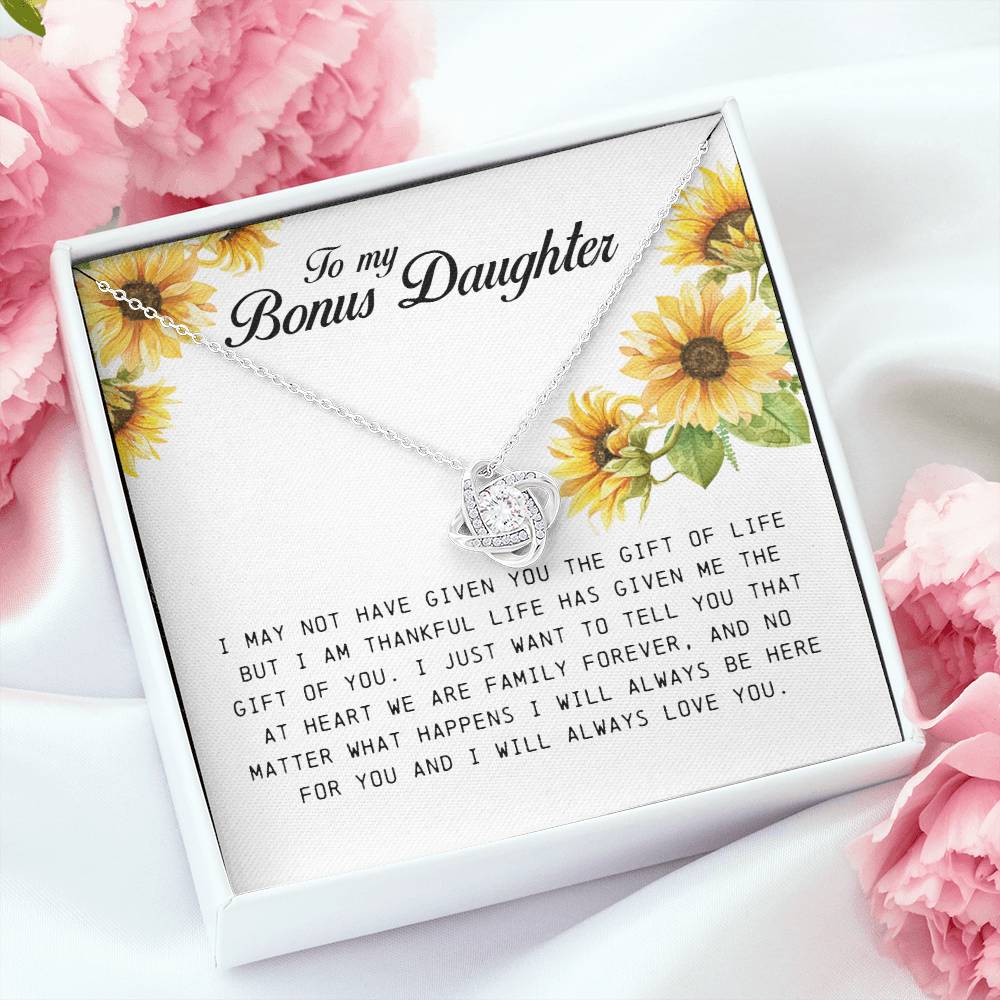 To My Bonus Daughter, Love Knot Necklace