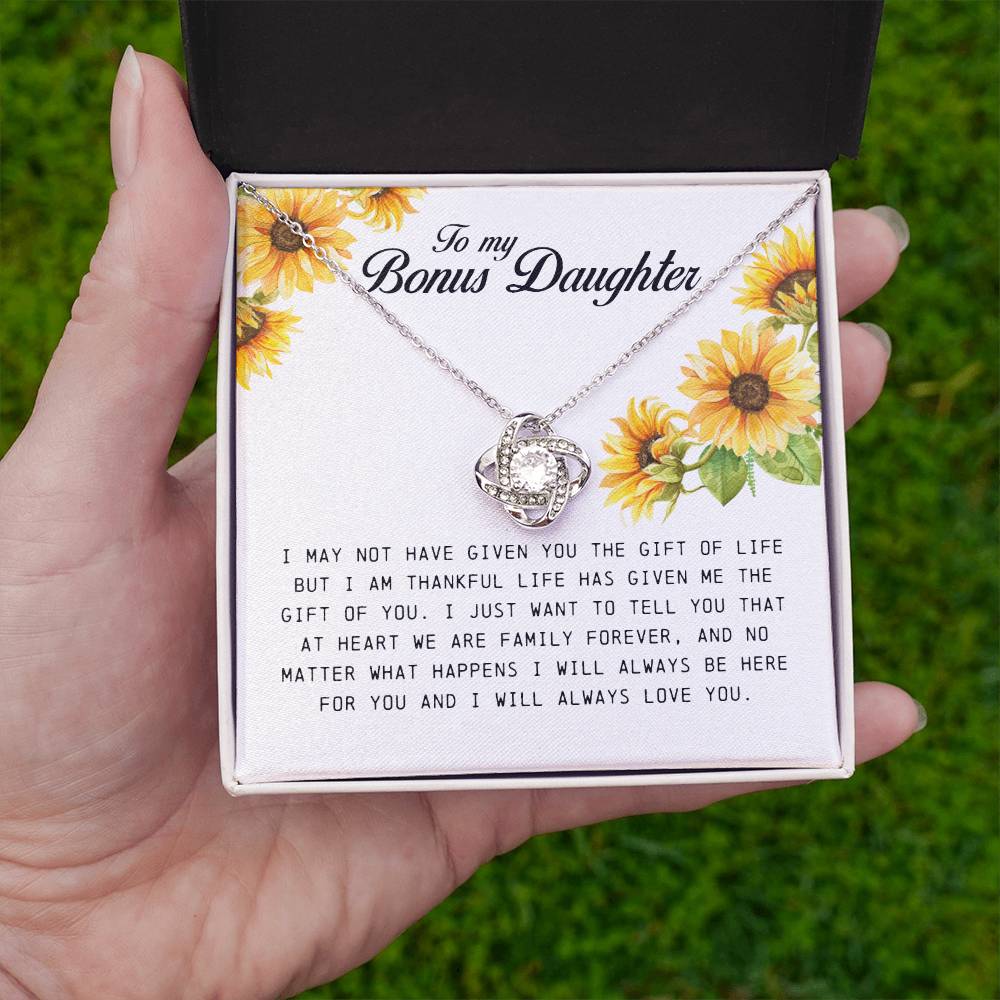 To My Bonus Daughter, Love Knot Necklace