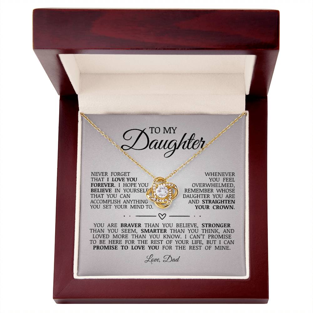 To My Daughter "I Love You Forever" Love Knot Necklace