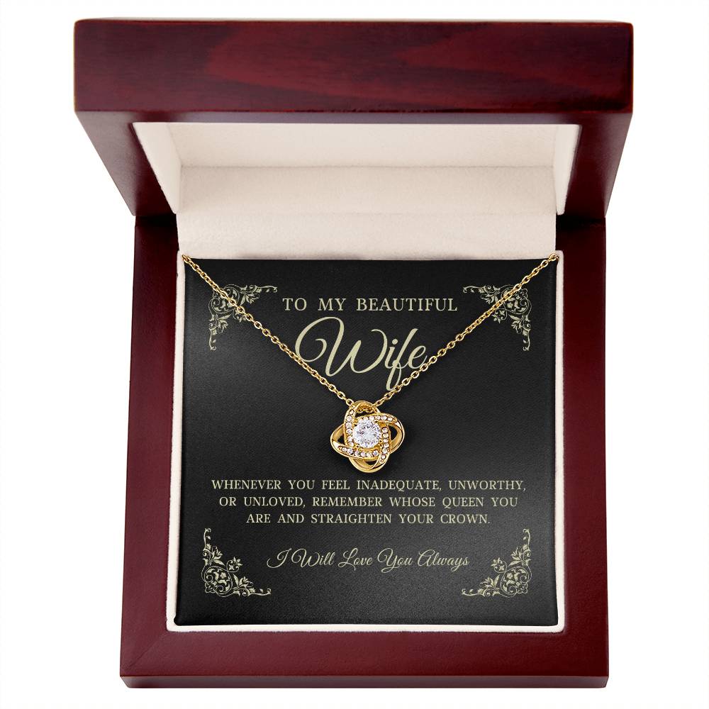 To My Beautiful Wife, Love Knot Necklace