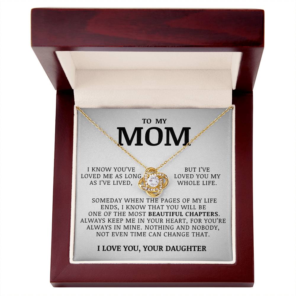 To My Mom "I've Loved You My Whole Life" Necklace