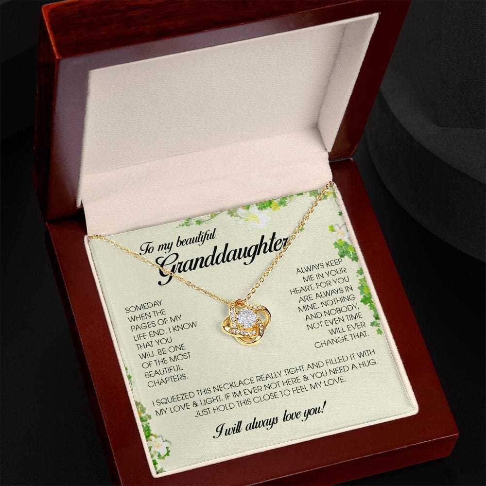 To My Beautiful Granddaughter, Love Knot Necklace