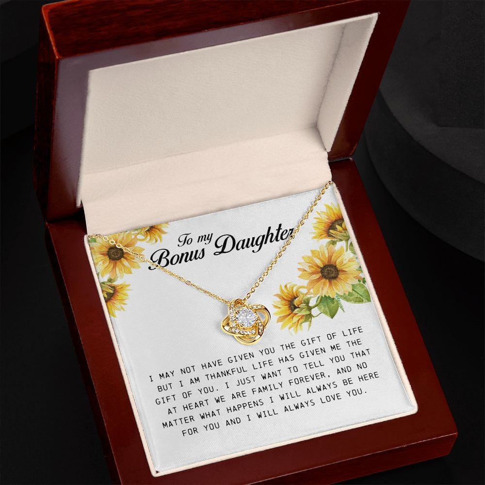 To My Bonus Daughter, Love Knot Necklace