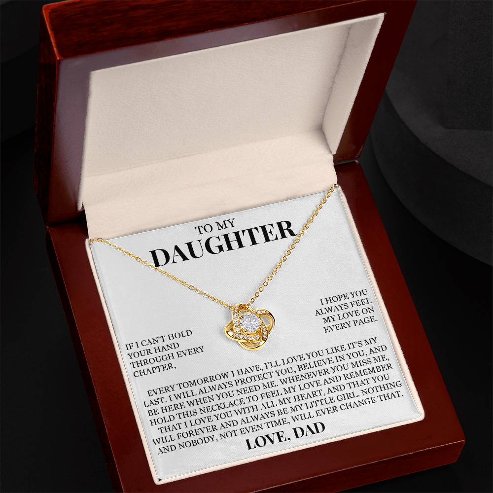 To My Daughter "I Hope You Always Feel My Love" Love Knot Necklace