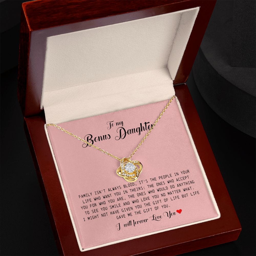 To My Bonus Daughter, Love Knot Necklace