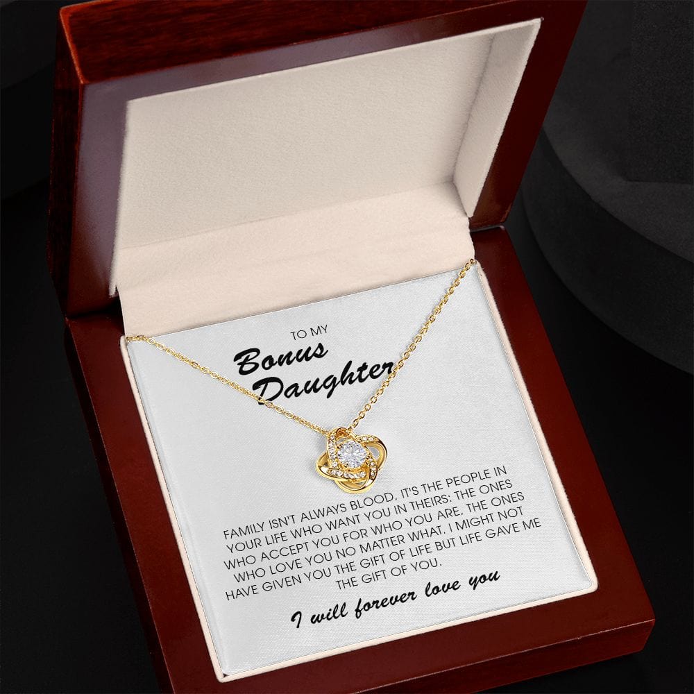 To My Bonus Daughter, Love Knot Necklace