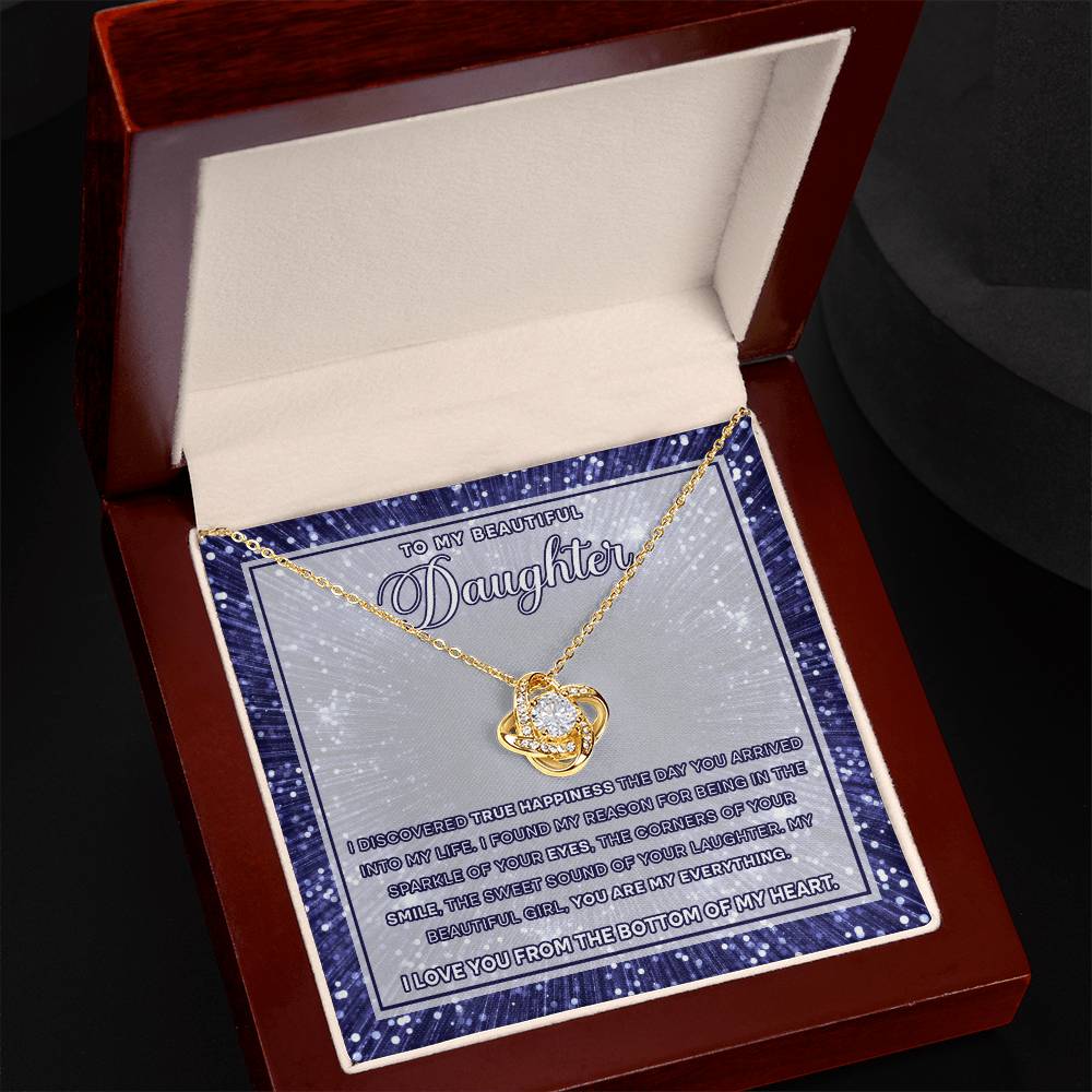 To My Beautiful Daughter, Love Knot Necklace, Gift From Mom