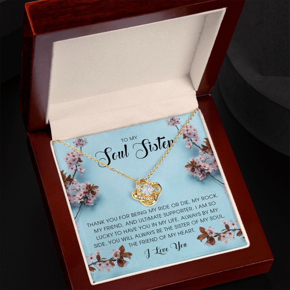To My Soul Sister, Love Knot Necklace