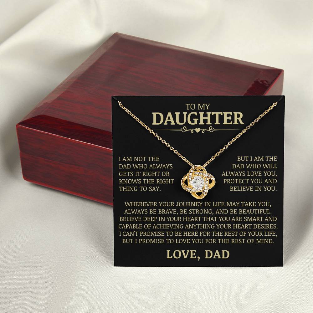 To My Daughter "Always Love You, Protect You, and Believe In You" Love Knot Necklace