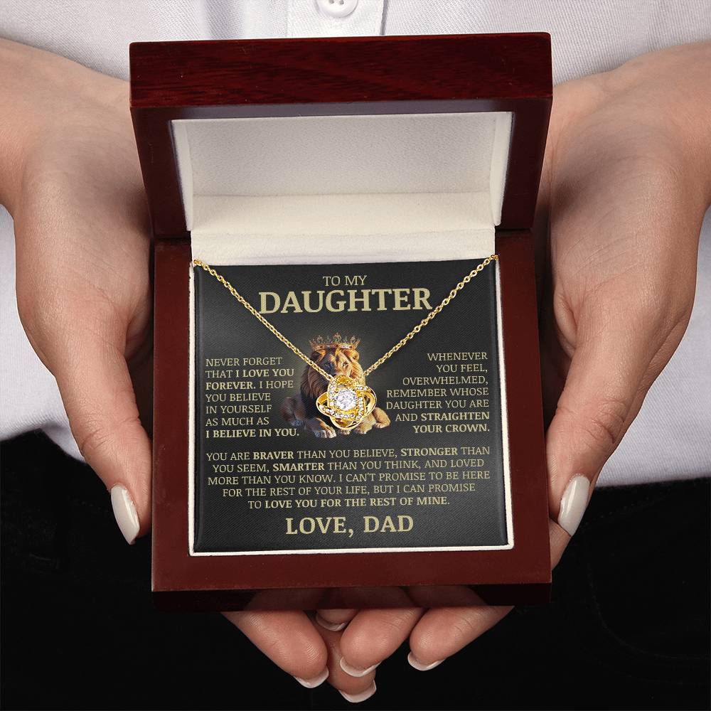 To My Daughter "Never Forget That I Love You" Necklace