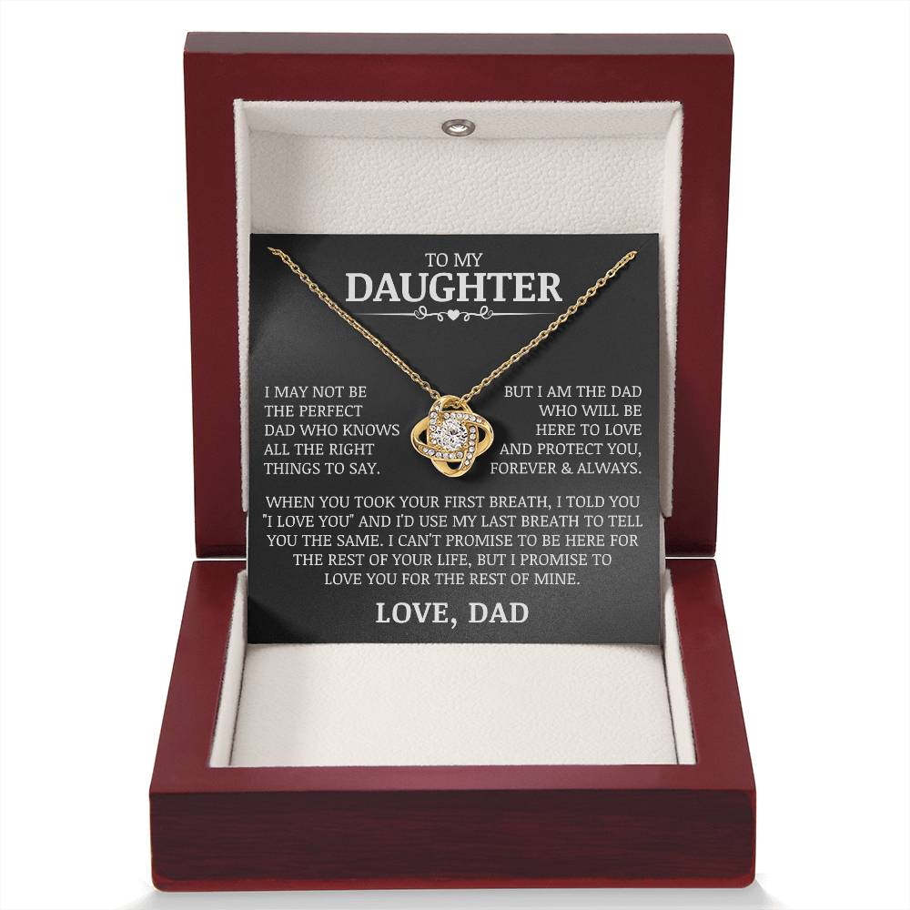 To My Daughter "Love and Protect You" Love Knot Necklace