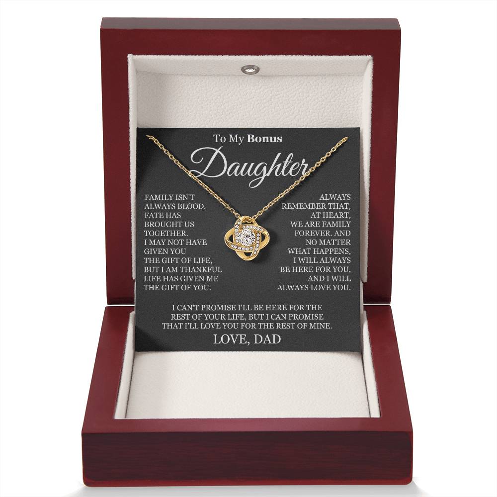 To My Bonus Daughter - Love Knot Necklace