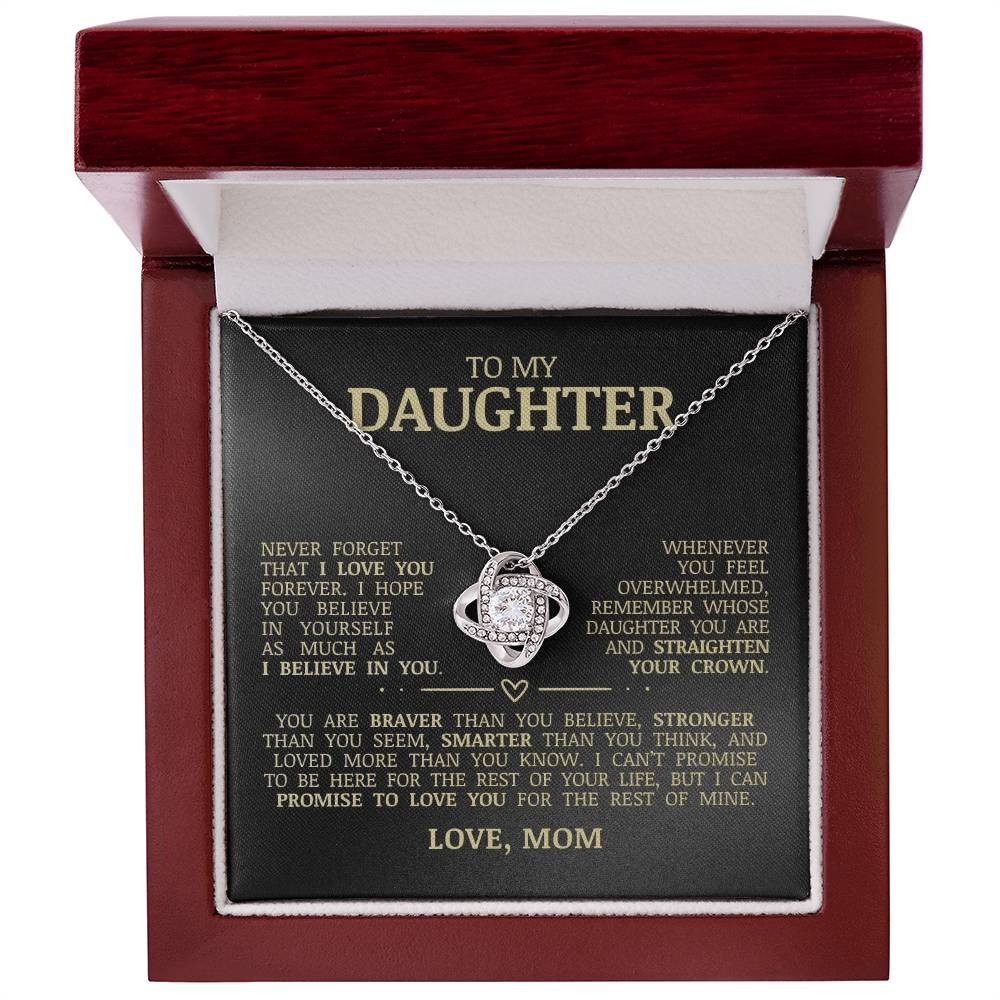 To My Daughter "I Love You Forever" Love Knot Necklace