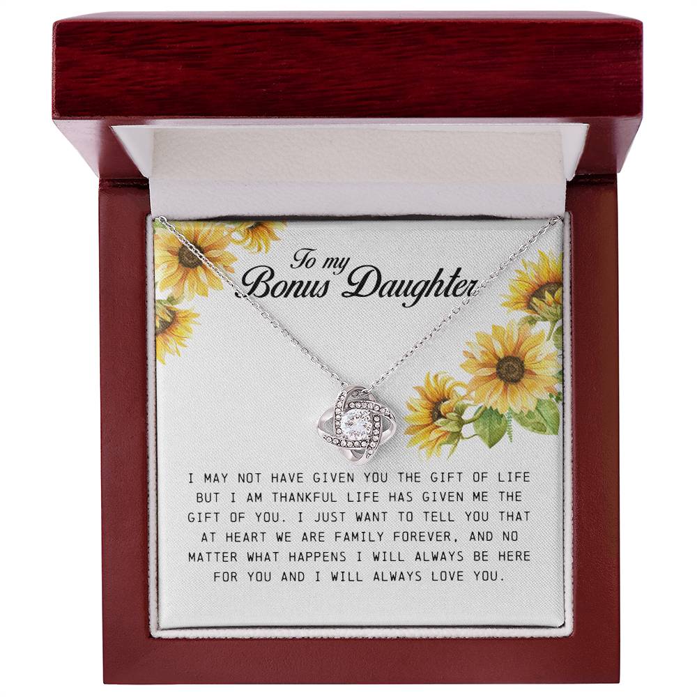 To My Bonus Daughter, Love Knot Necklace
