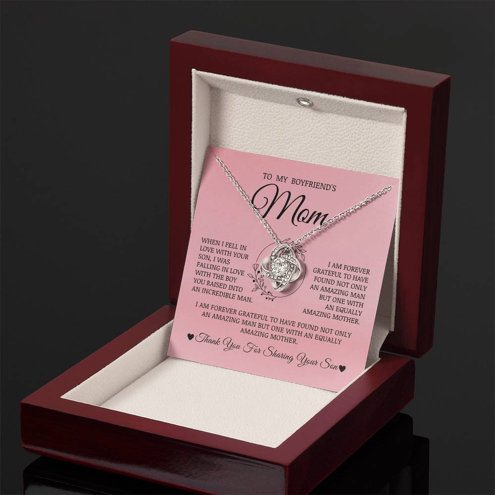 To My Boyfriend's Mom "I Fell In Love With Your Son" Love Knot Necklace