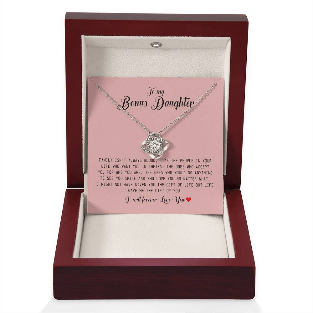 To My Bonus Daughter, Love Knot Necklace