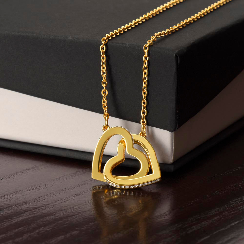To My Badass Daughter, Interlocking Hearts Necklace