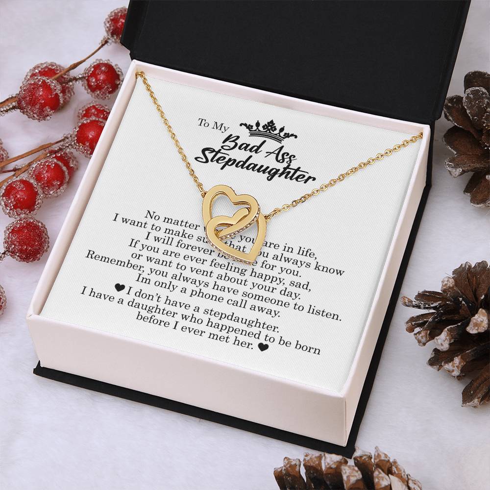 To My Badass Daughter, Interlocking Hearts Necklace