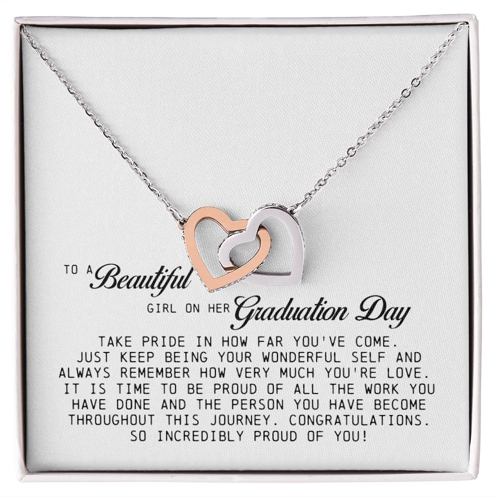 To a Beautiful Girl on Her Graduation Day, Interlocking Hearts Necklace