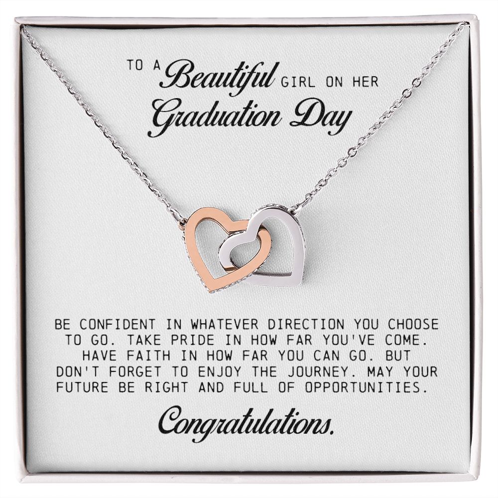 To a Beautiful Girl on Her Graduation Day, Interlocking Hearts Necklace
