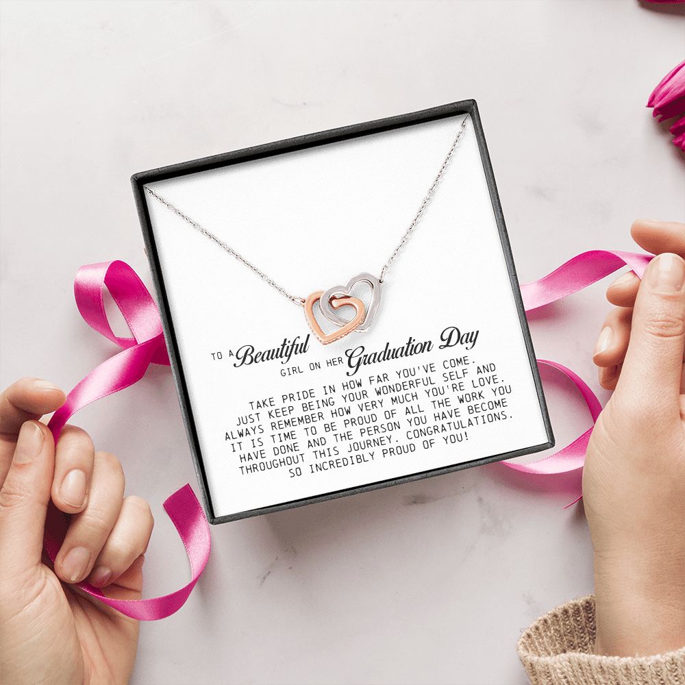 To a Beautiful Girl on Her Graduation Day, Interlocking Hearts Necklace