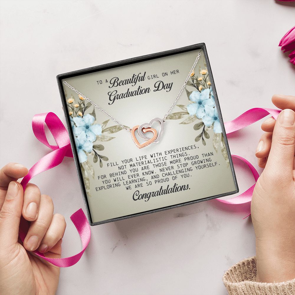 To a Beautiful Girl on Her Graduation Day, Interlocking Hearts Necklace