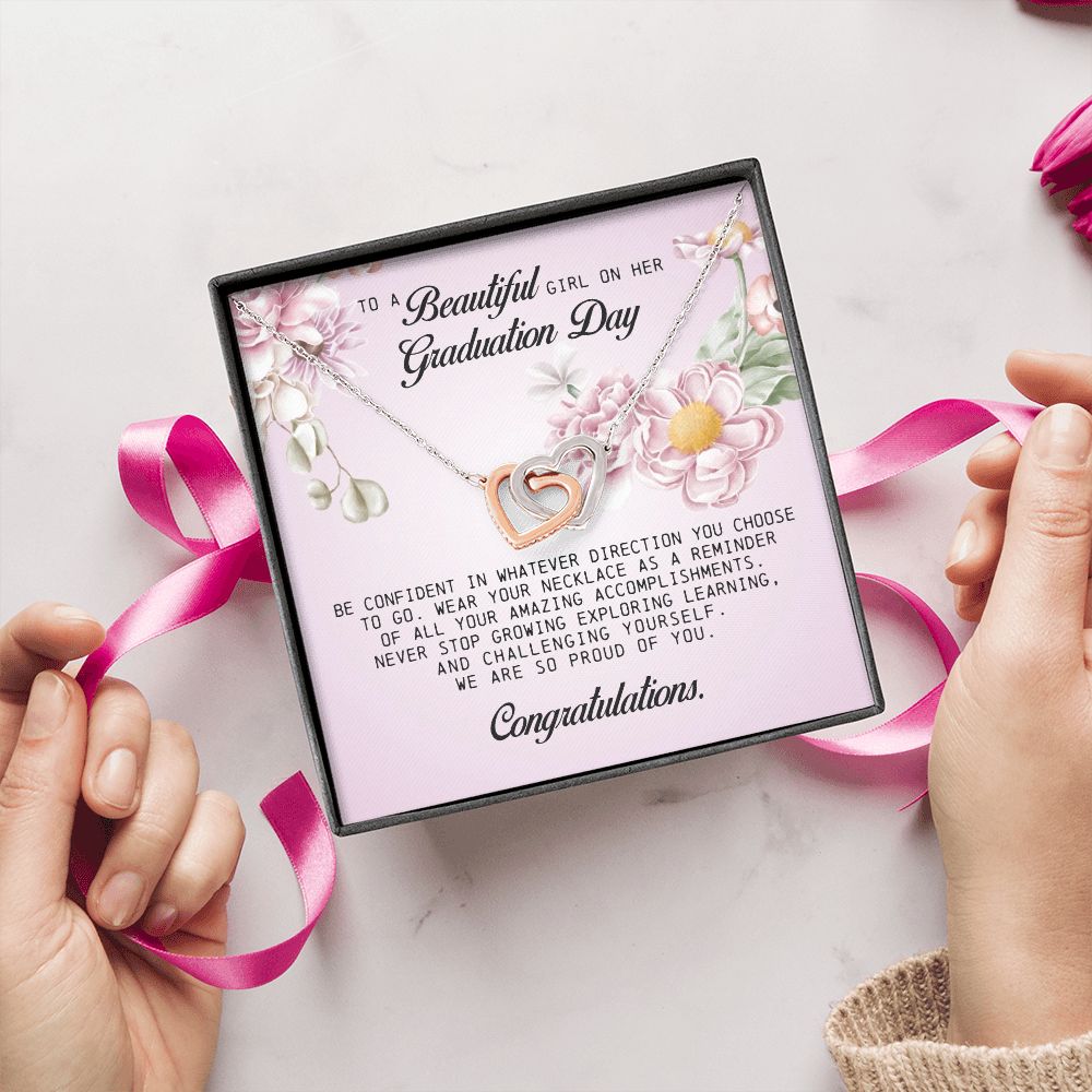 To a Beautiful Girl on Her Graduation Day, Interlocking Hearts Necklace