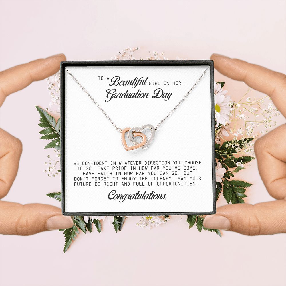To a Beautiful Girl on Her Graduation Day, Interlocking Hearts Necklace